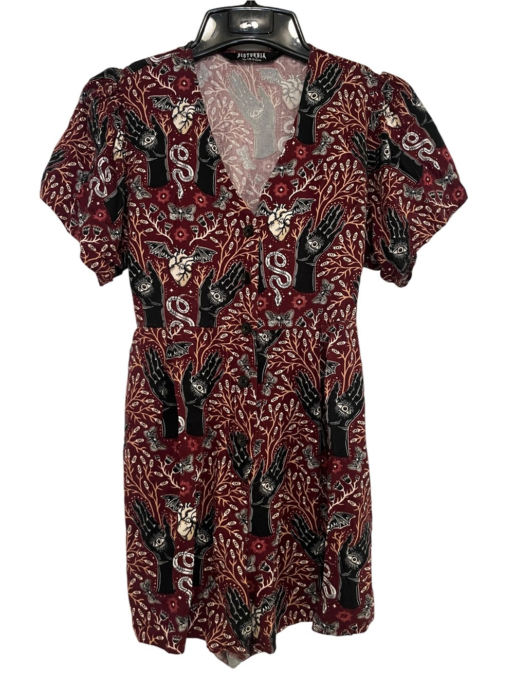 Disturbia Hemlock Button Up V Neck Playsuit Romper Sz 8 - Picture 3 of 13